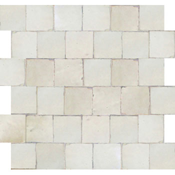 Mosaic House Moroccan tile Rceef BR 1 White  solid zellige, mosaic, zellij, field, pattern, glaze, simple, classic, grid, squares 