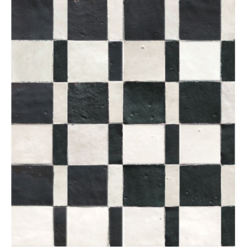 Mosaic House Moroccan tile Rceef Kteeb 1-6 White Black  zellige, mosaic, zellij, field, pattern, glaze 