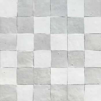 Mosaic House Moroccan tile Rceef Hippi 1-26 White Polar White  zellige, mosaic, zellij, field, pattern, glaze, simple, classic, grid, squares 