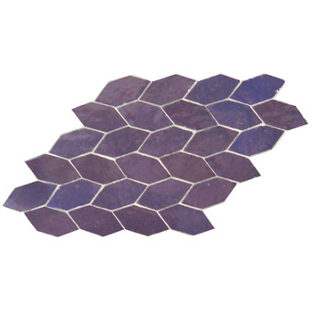 Mosaic House Moroccan tile Saft Leaves 9 Purple  solid zellige, mosaic, zellij, field, pattern, glaze 