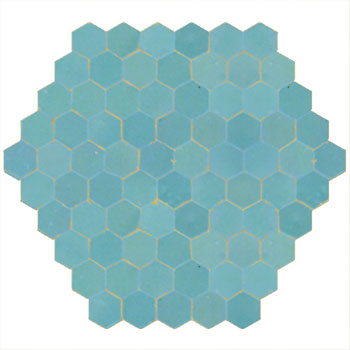 Mosaic House Moroccan tile Sata A 13 Light Turquoise  solid zellige, mosaic, zellij, field, pattern, glaze 