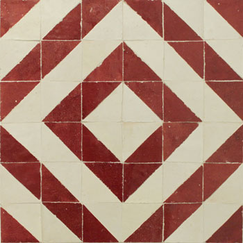 Mosaic House Moroccan tile Seville 1-7 White Red  zellige, mosaic, zellij, field, pattern, glaze 