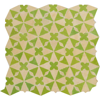 Mosaic House Moroccan tile Trocadero M 5-14 Lime Green Natural, Unglazed, Terracotta  zellige, mosaic, zellij, field, pattern, glaze 