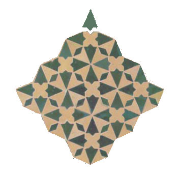 Mosaic House Moroccan tile Trocadero 14-24 Natural, Unglazed, Terracotta Sea Green  zellige, mosaic, zellij, field, pattern, glaze 